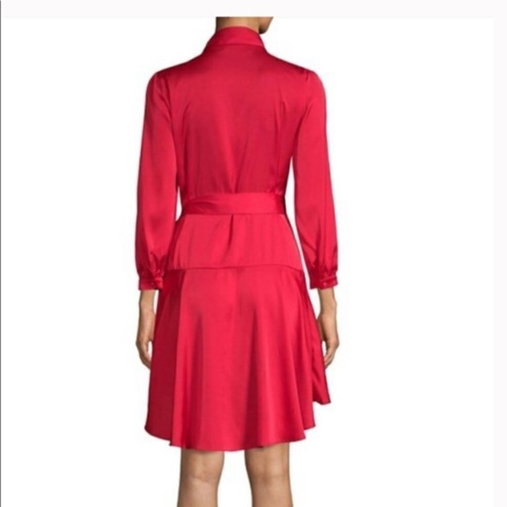 Few Moda Red Street Tie Wrap Dress Christmas Size Medium new with tags #112 - Picture 3 of 6